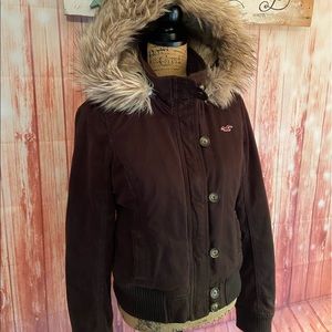 Hollister fur lined coat